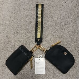 LULULEMON Black Gold Dual Pouch Wristlet Set